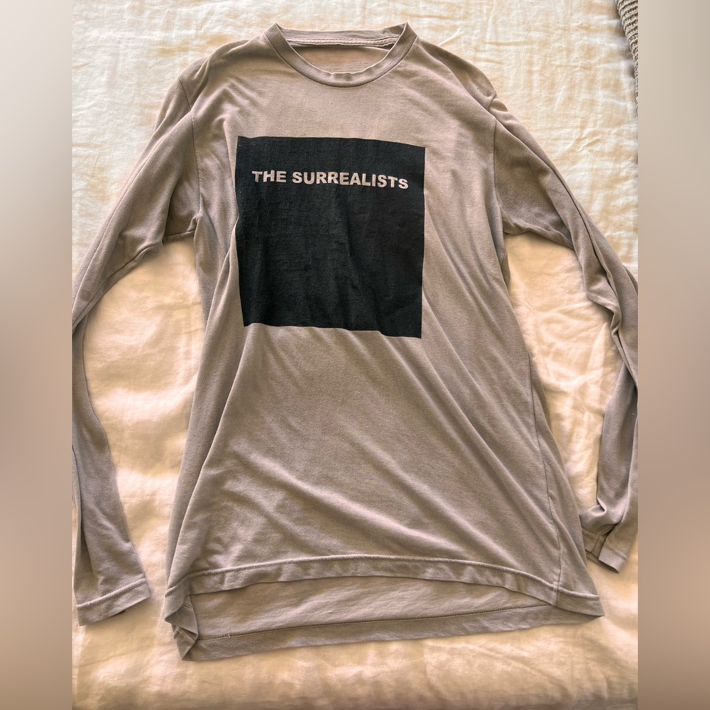 Gray Long Sleeve Shirt with Black Graphic